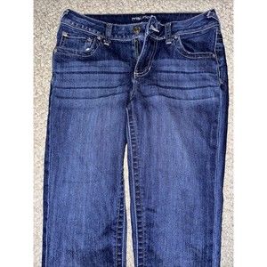 Maurices Medium Short Mid Rise Jeans Dark Wash Stretch Denim Jeans Size 6